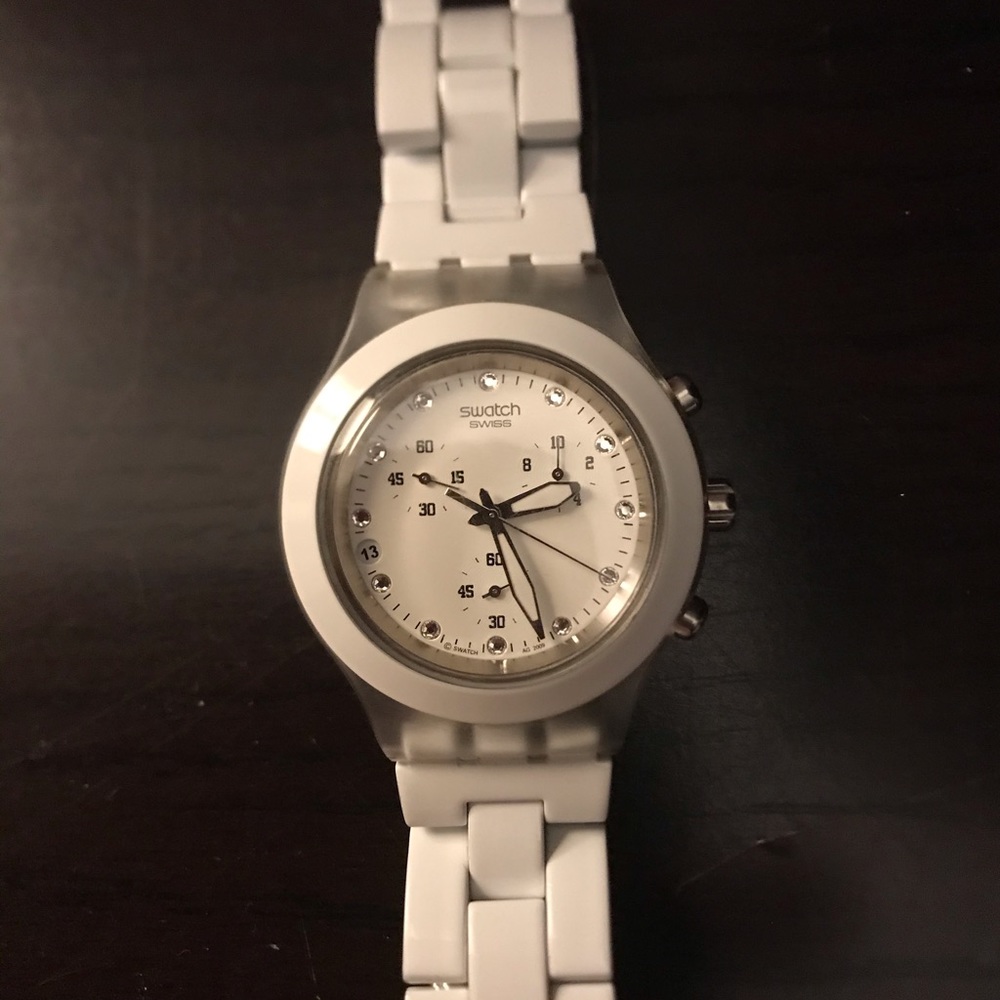 Swatch white watch